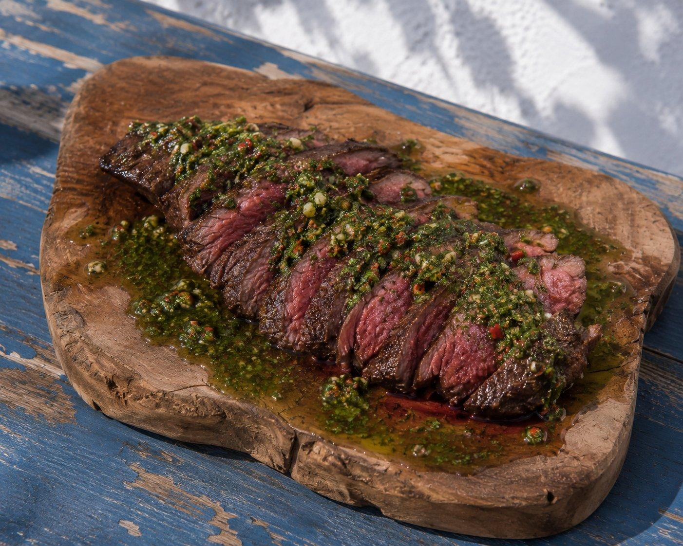 Hanger steak with chimichurri